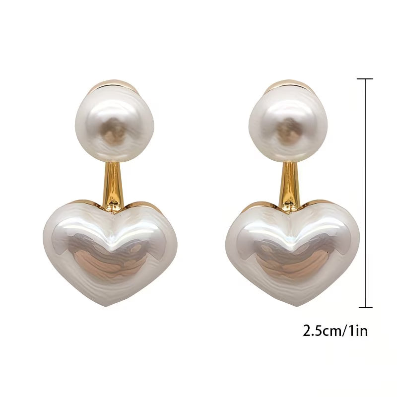 ARABELLA | HEART-SHAPED DOUBLE PEARL EARRINGS