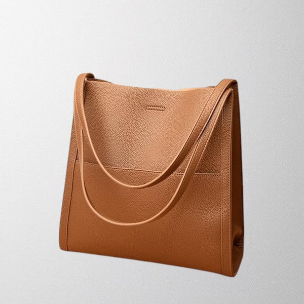 Valérie Dupré - Classic Solid Color Genuine Leather Shoulder Bag