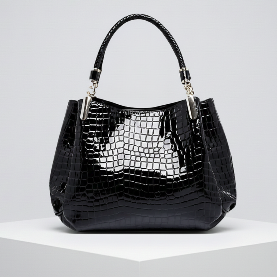 Lusso Milano - Crocodile-Embossed Shoulder Bag