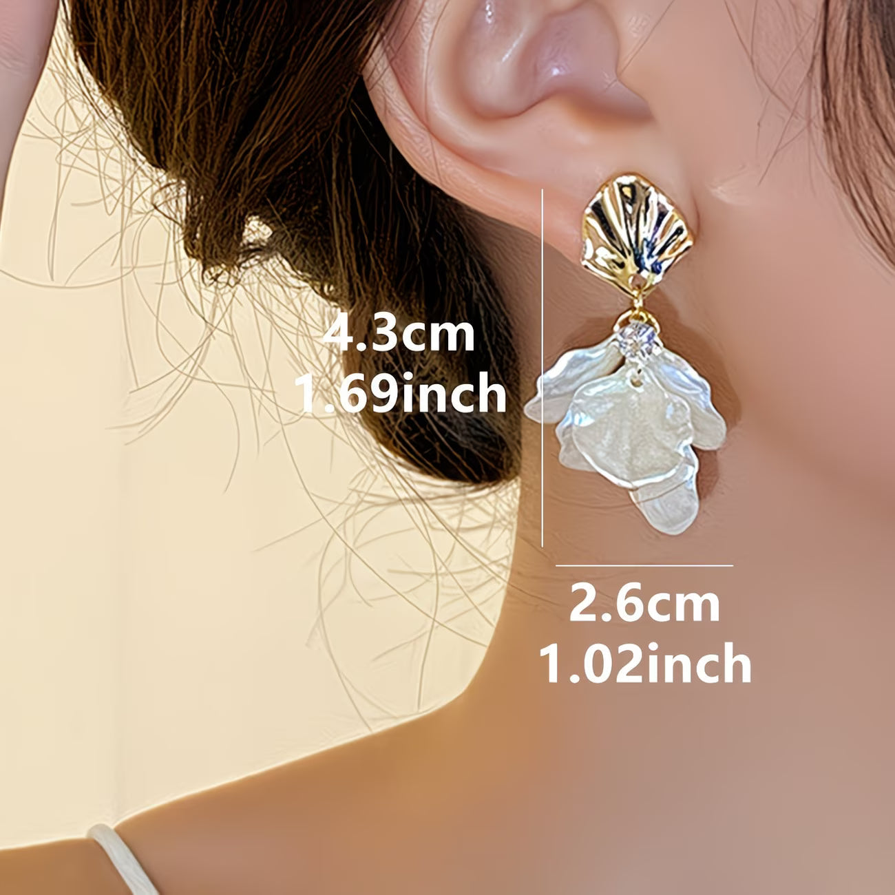 ELSA | FROSTED PETAL PEARL DROP EARRINGS