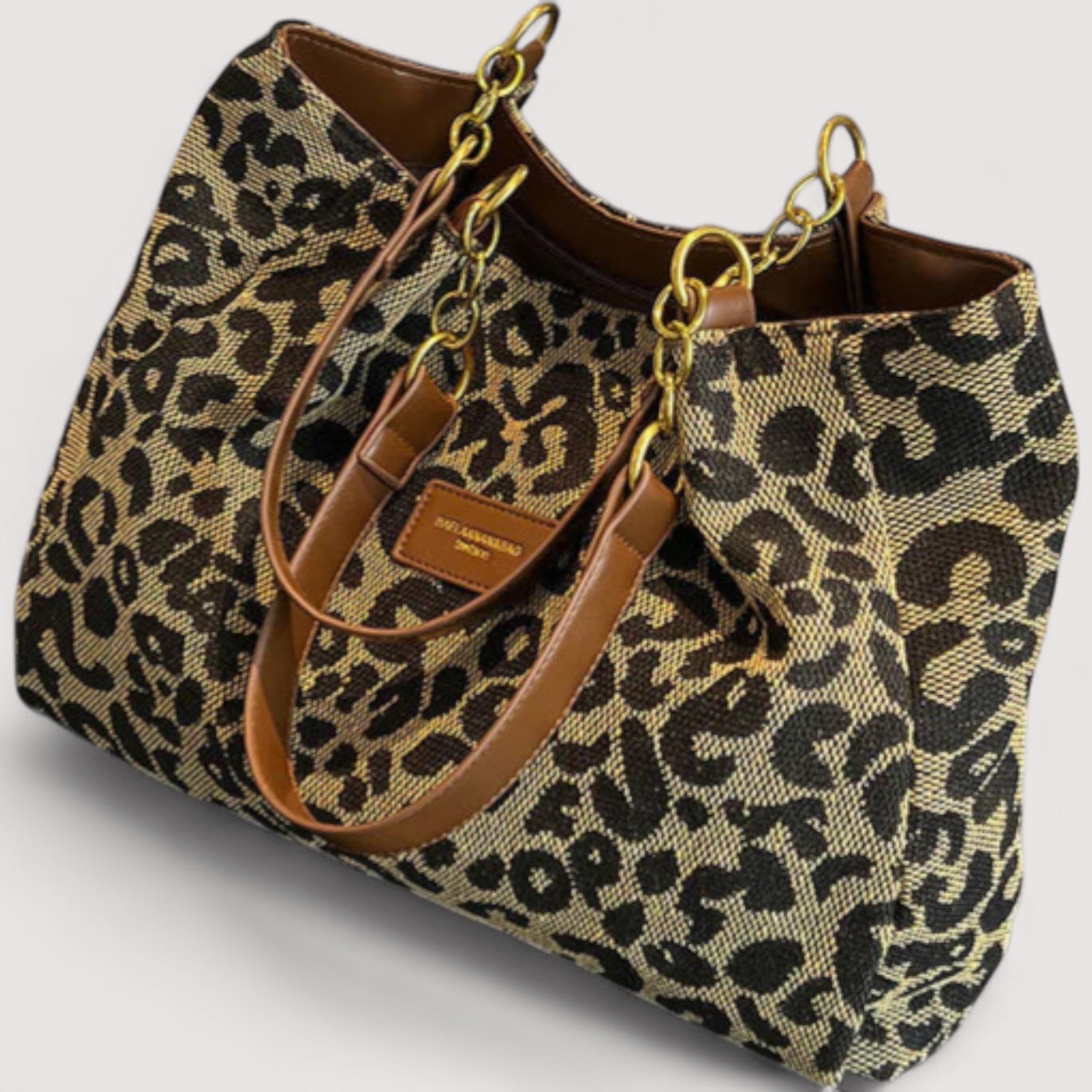 Lévrier – Leopard Print Canvas Tote Bag