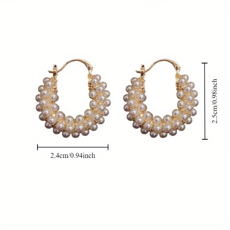 LYANNA | Multi-Layered Pearl Hoop Earrings