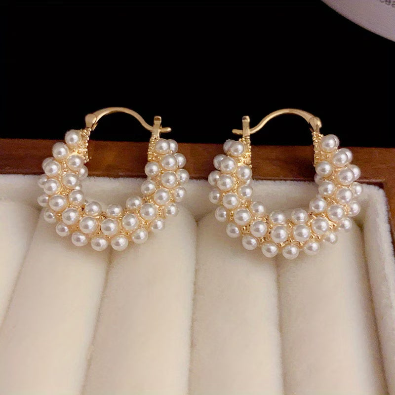 LYANNA | Multi-Layered Pearl Hoop Earrings