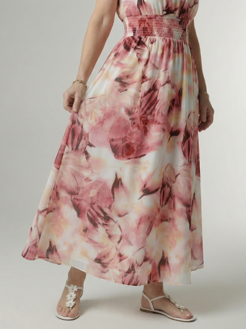 Sylin | Halter Midi Dress with Gathered Design