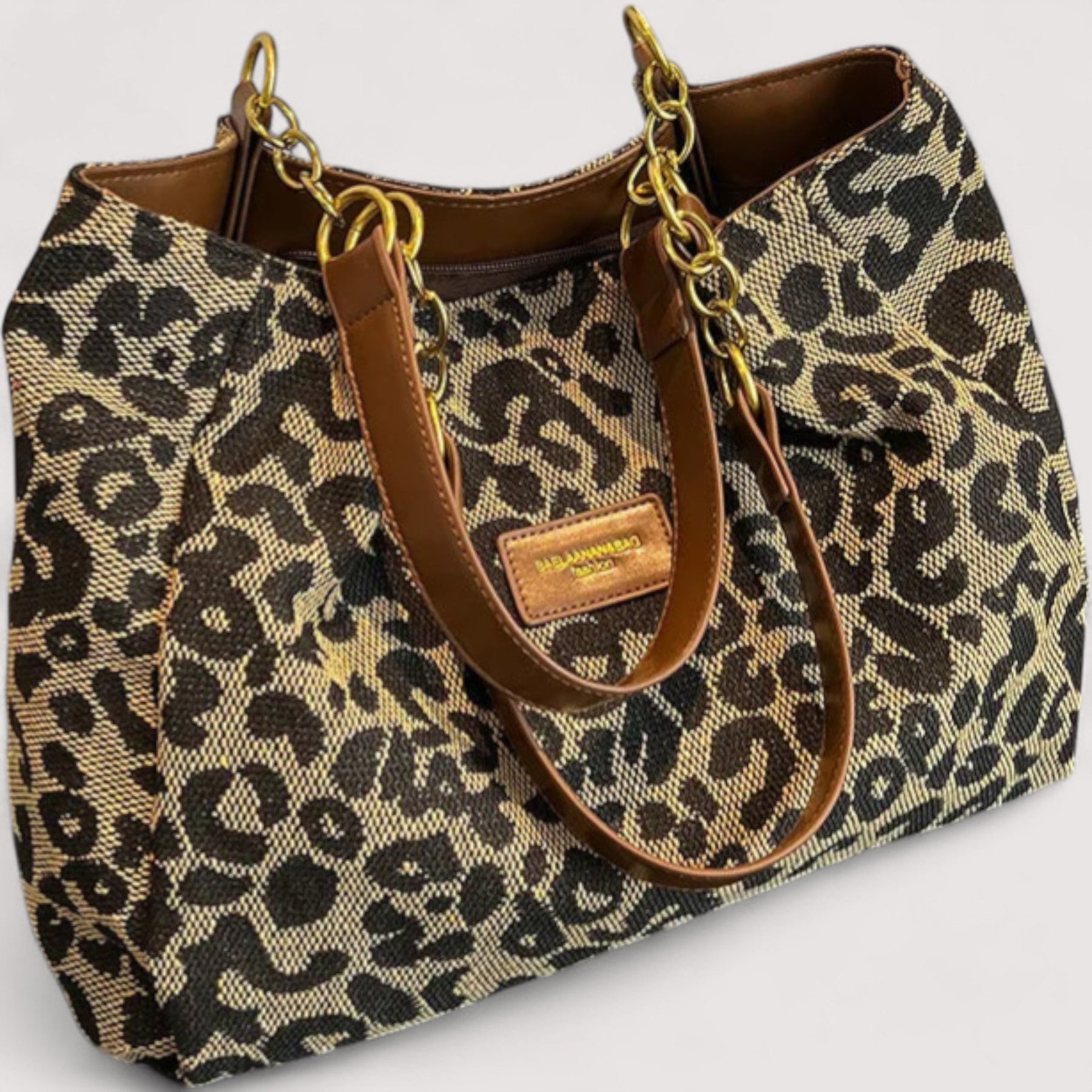 Lévrier – Leopard Print Canvas Tote Bag