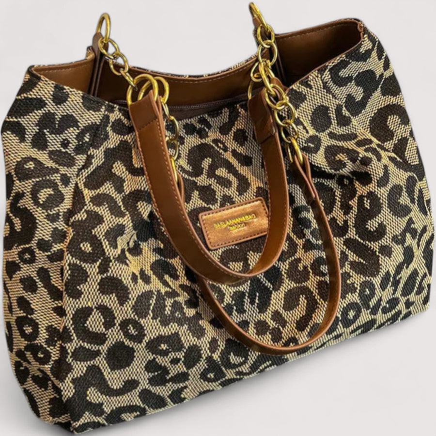 Lévrier – Leopard Print Canvas Tote Bag