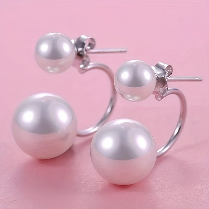 VALERIA | Bold Double Pearl Statement Earrings