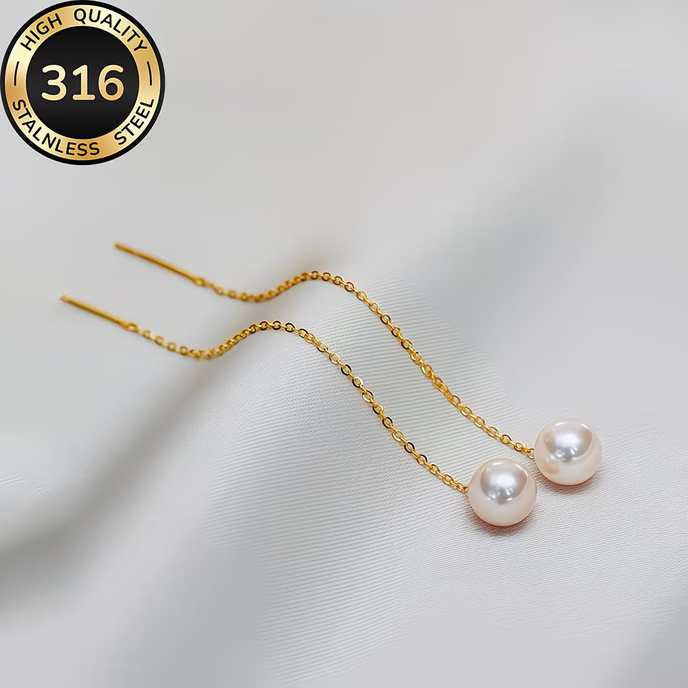 Adeline | Elegant Long Tassel Pearl Earrings