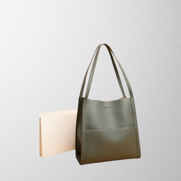 Valérie Dupré - Classic Solid Color Genuine Leather Shoulder Bag