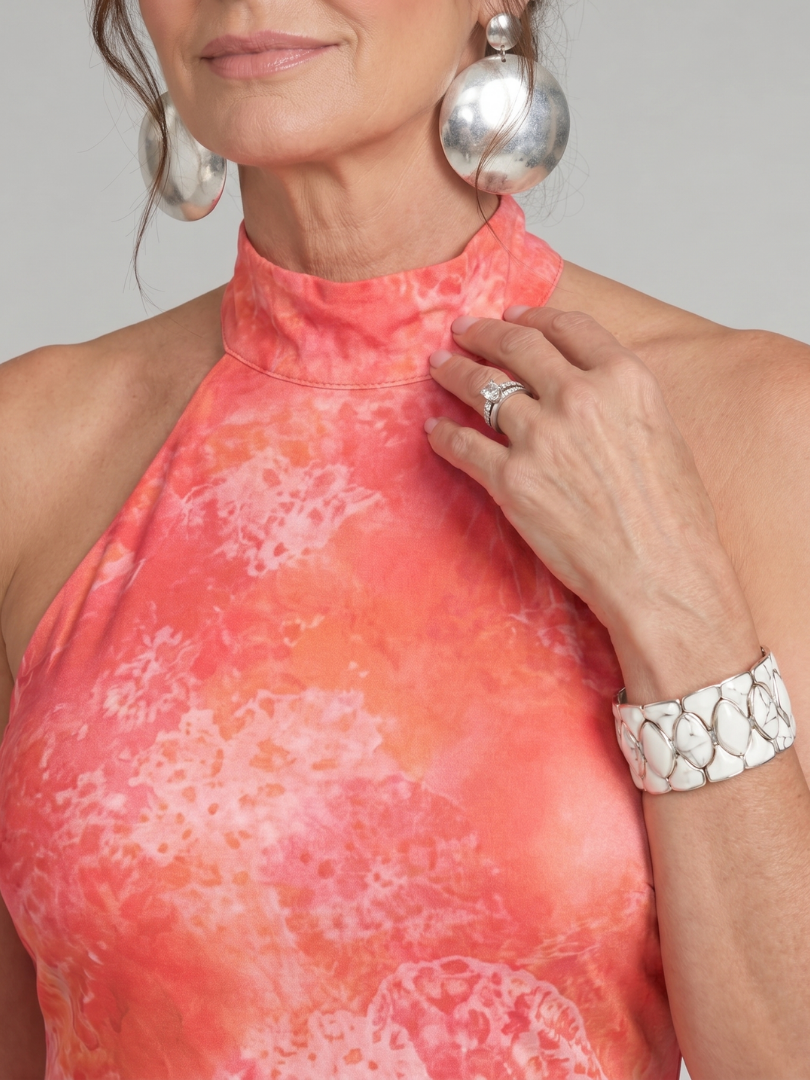 Coraline | Maxi Dress with Halter Neck and Printed Design