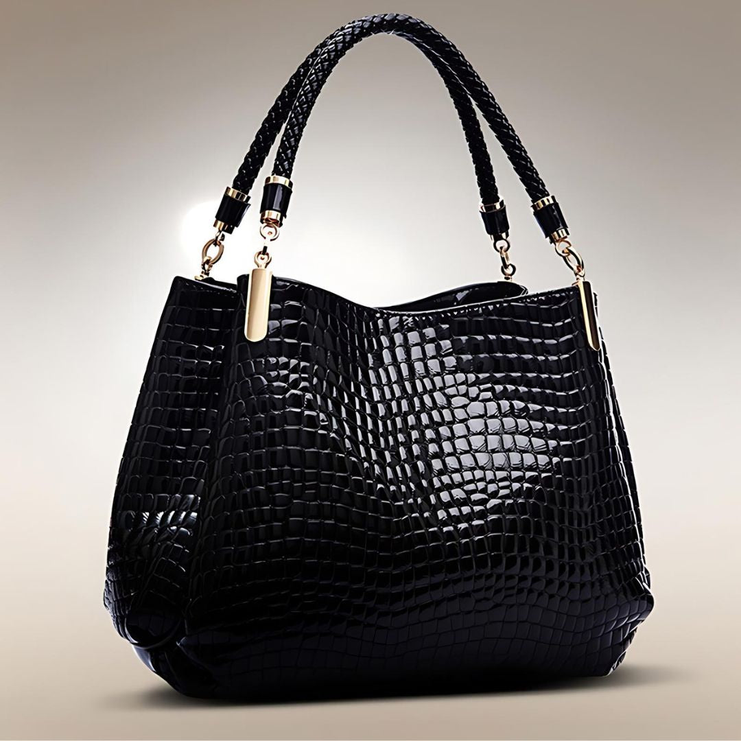 Lusso Milano - Crocodile-Embossed Shoulder Bag