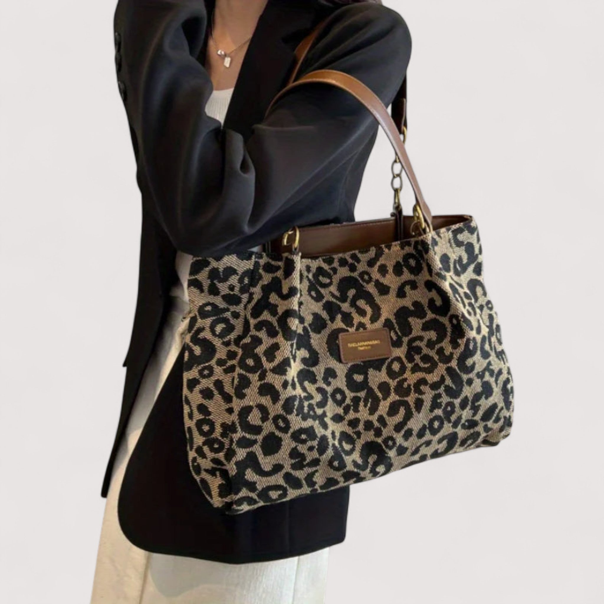 Lévrier – Leopard Print Canvas Tote Bag