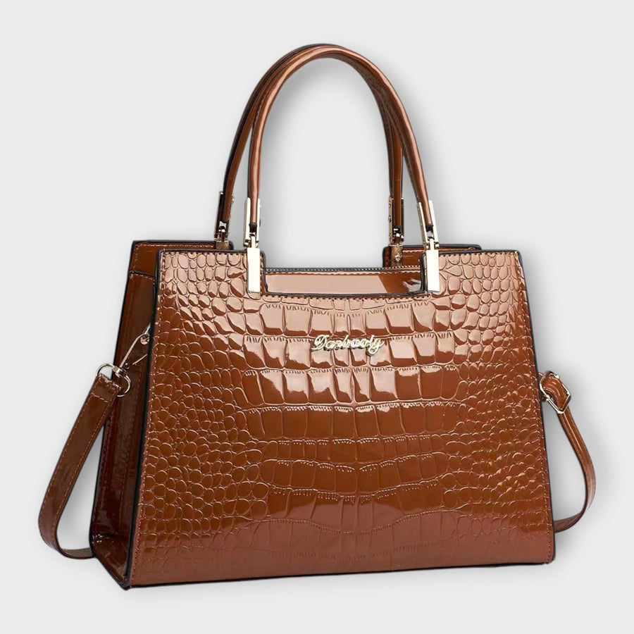 Maison Verdelle - Glossy Crocodile Print Handbag