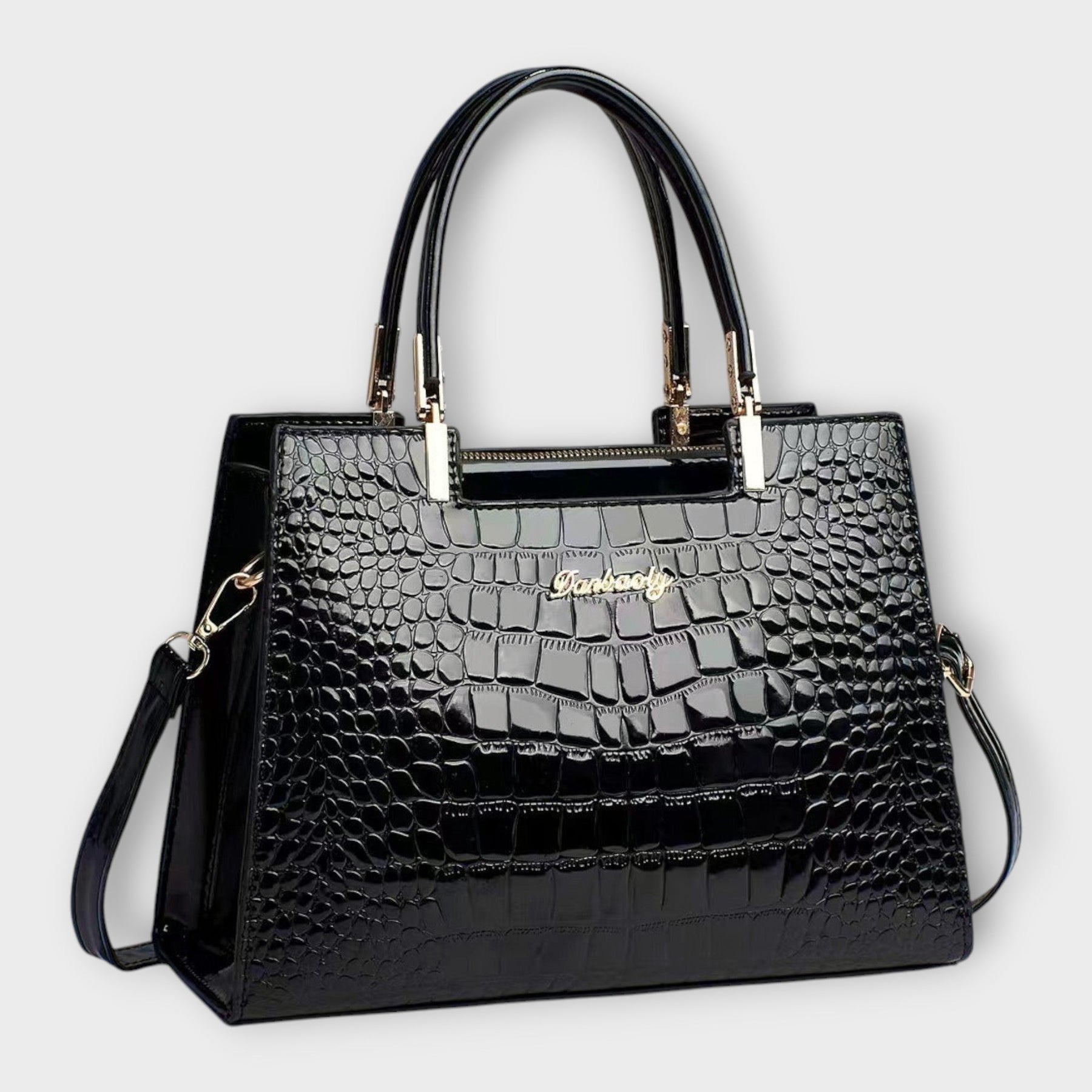 Maison Verdelle - Glossy Crocodile Print Handbag