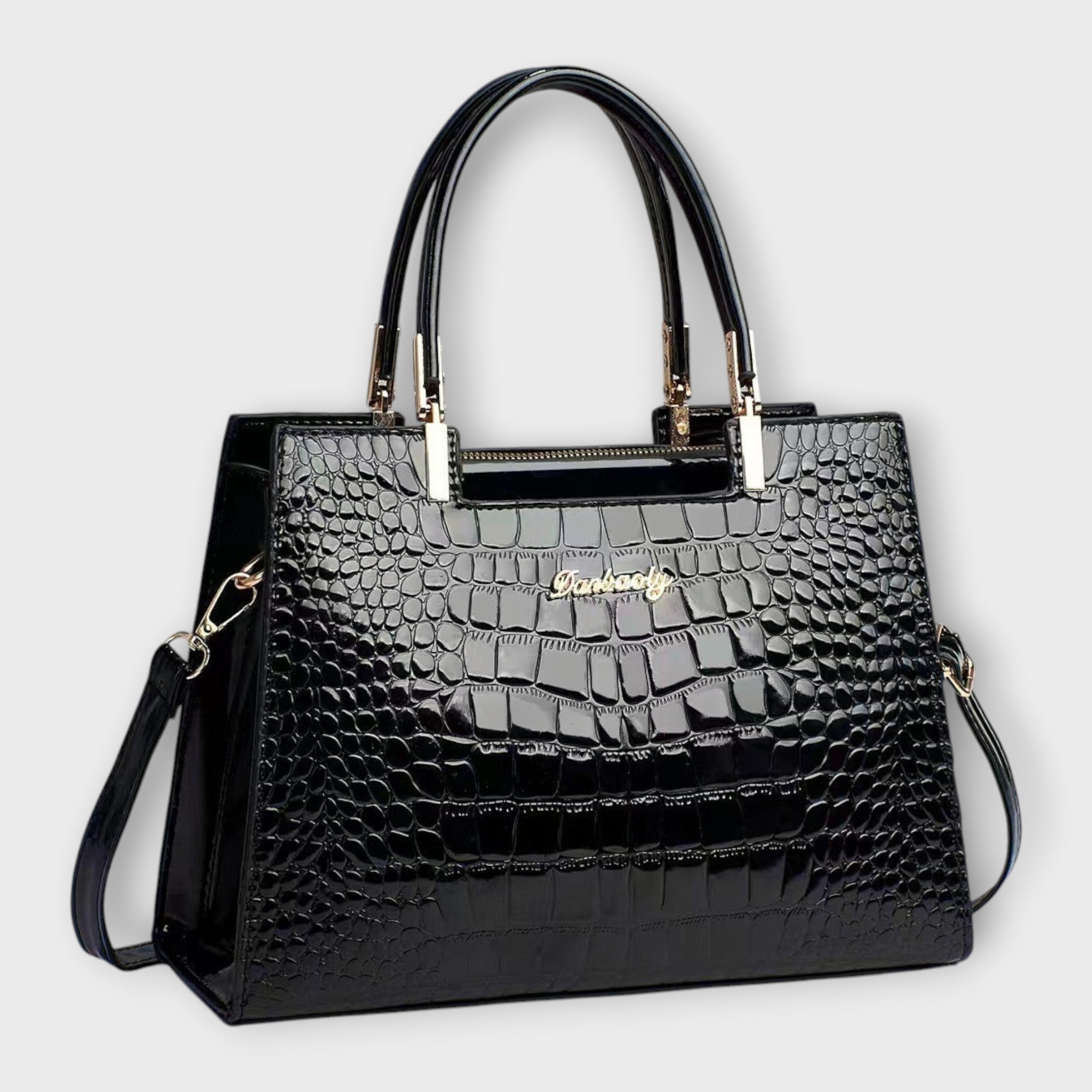 Maison Verdelle - Glossy Crocodile Print Handbag