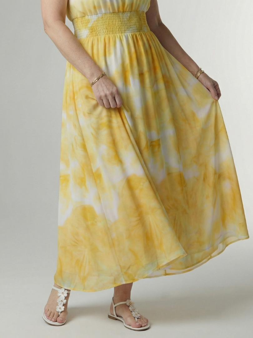 Sylin | Halter Midi Dress with Gathered Design