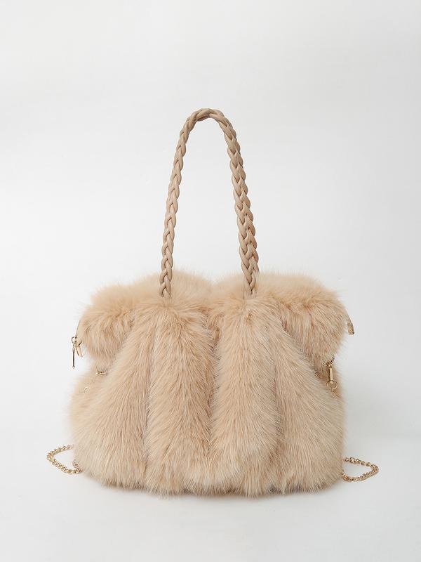 Charlotte - Multi-Functional Plush Velvet Shoulder Tote