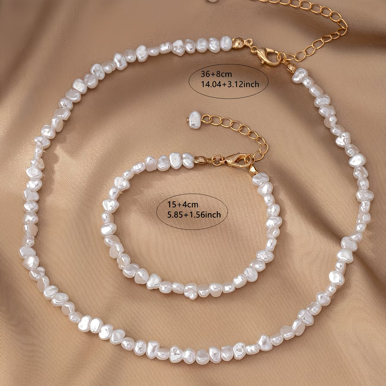 ISOLDE | Baroque Pearl Necklace and Bracelet Duo