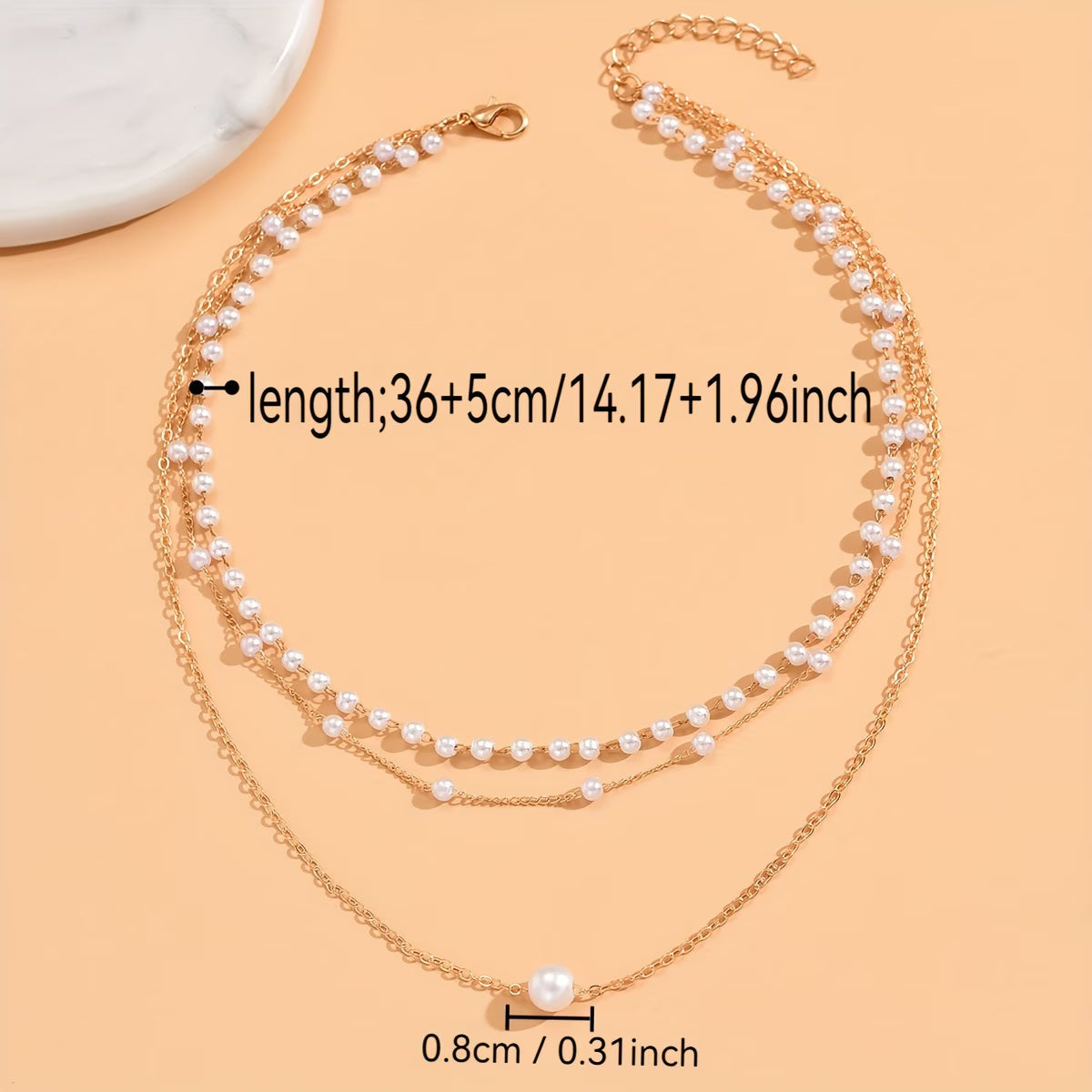 TRINITY PEARL LAYERED NECKLACE SET