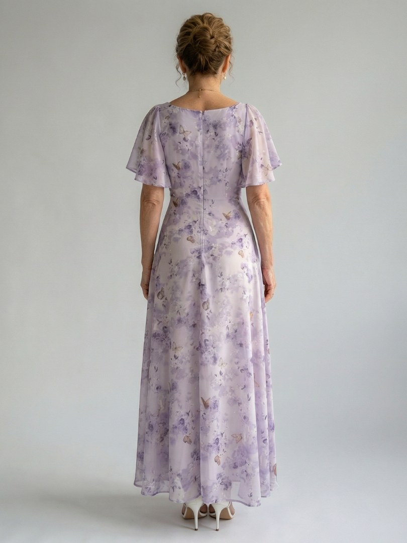 Vaelis | Midi Dress with Flutter Sleeves