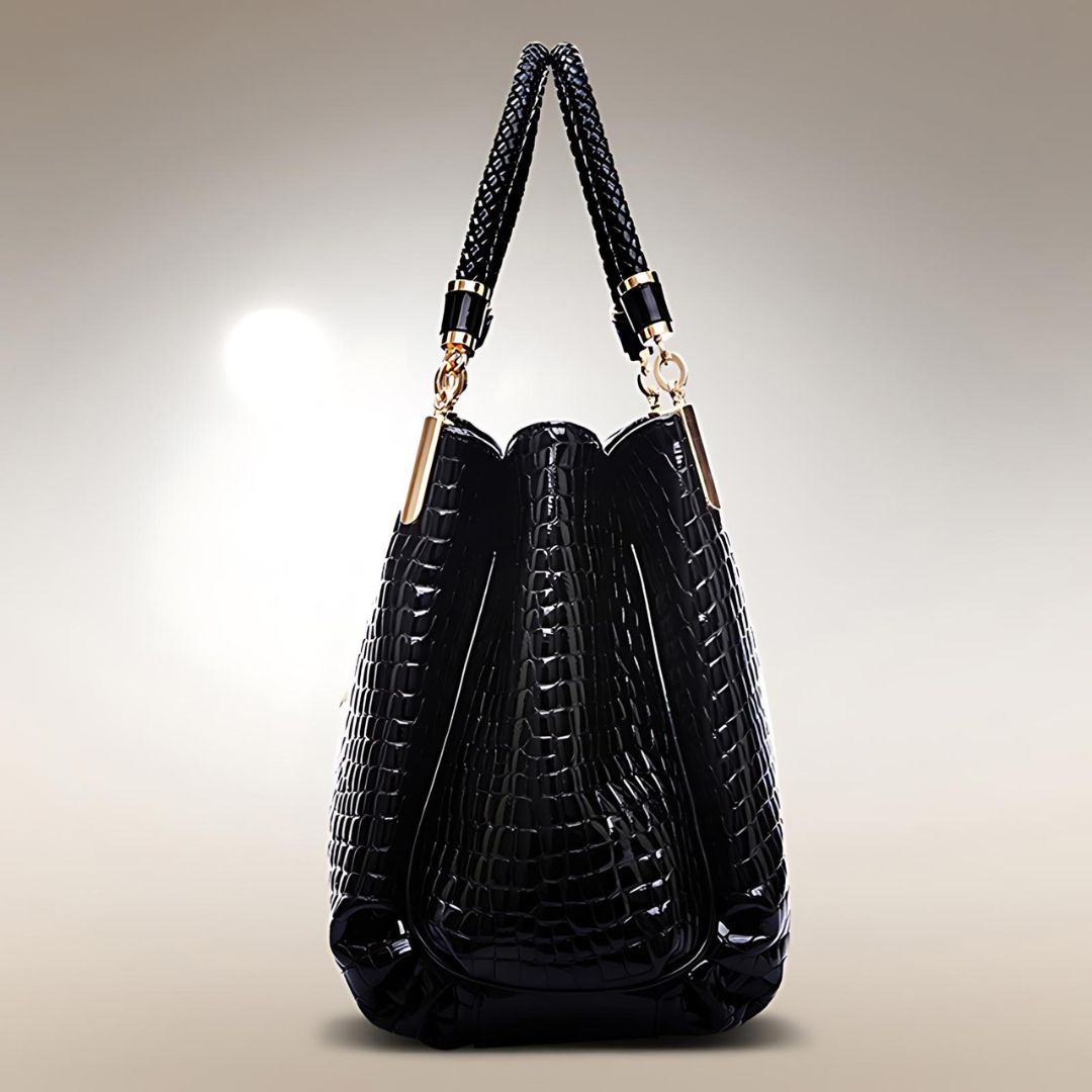 Lusso Milano - Crocodile-Embossed Shoulder Bag