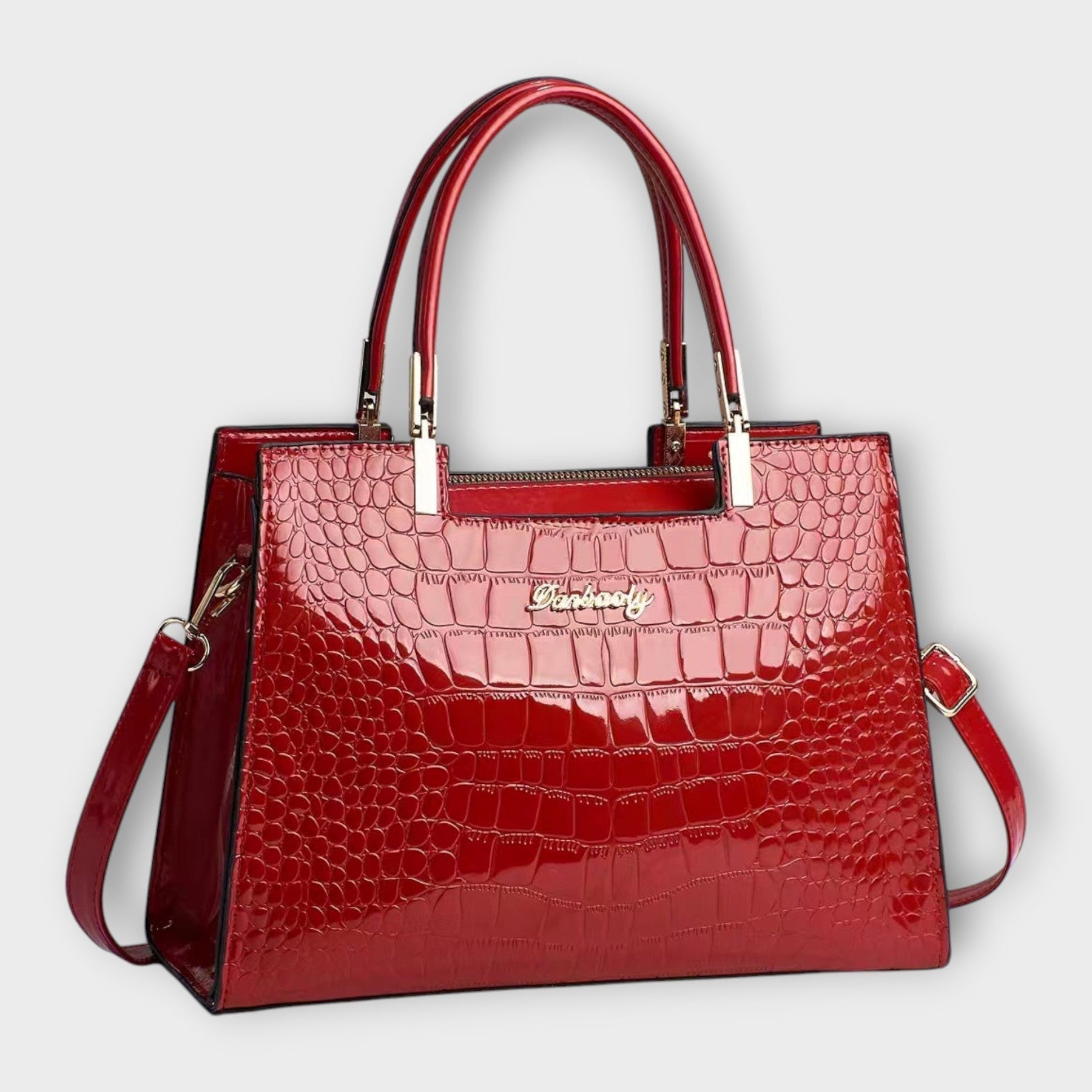 Maison Verdelle - Glossy Crocodile Print Handbag