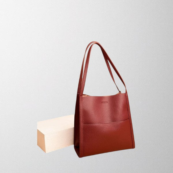 Valérie Dupré - Classic Solid Color Genuine Leather Shoulder Bag