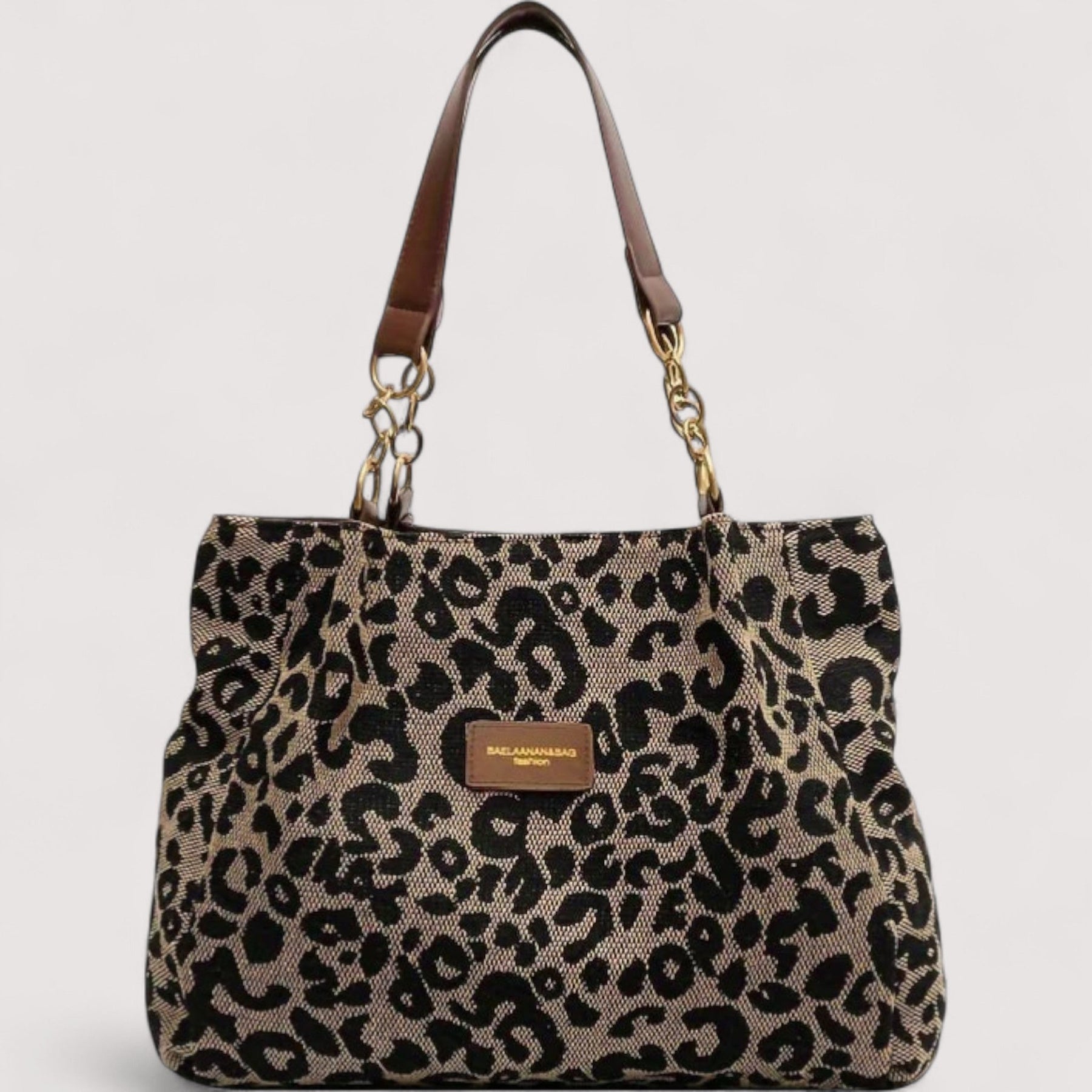 Lévrier – Leopard Print Canvas Tote Bag