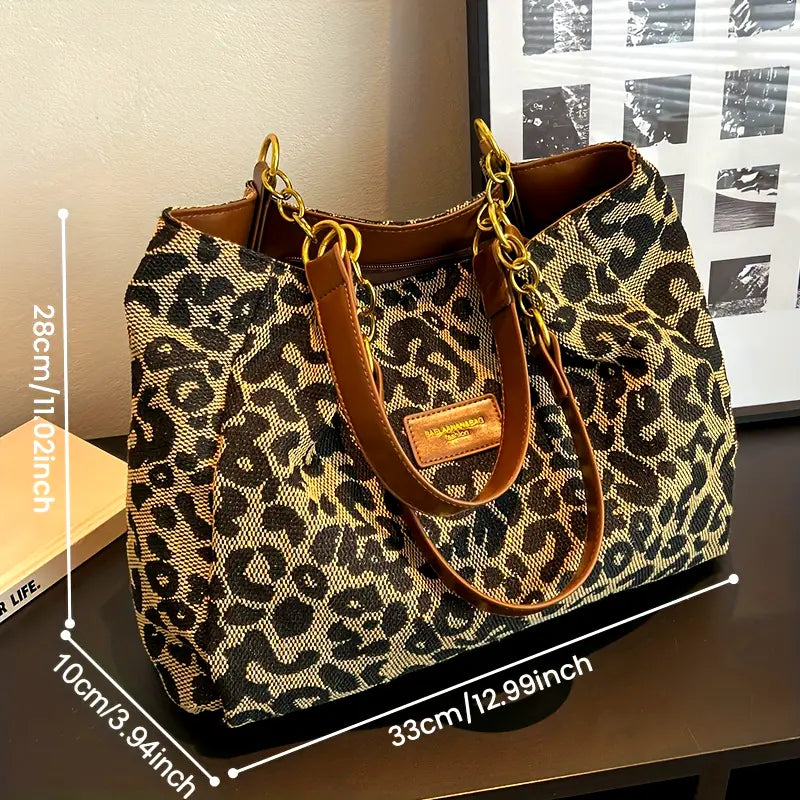 Luxurious Leopard Print Tote