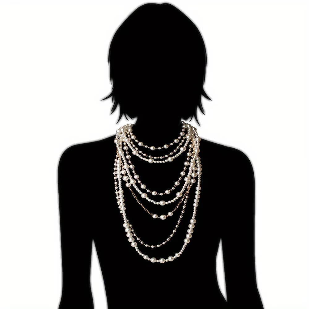 ZARIA | Bohemian Multi-Layer Pearl Statement Jewelry Set