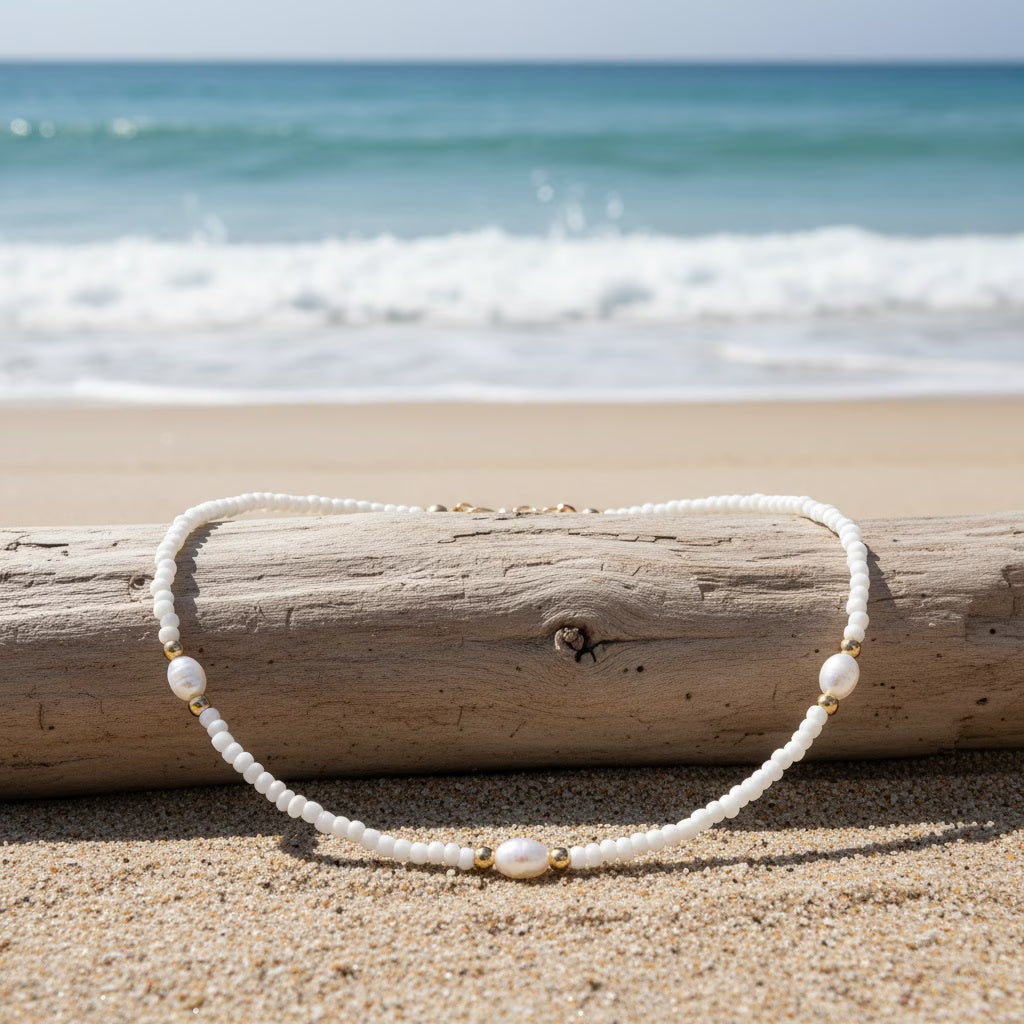 CLARA | Elegant Pearl Beaded Necklace