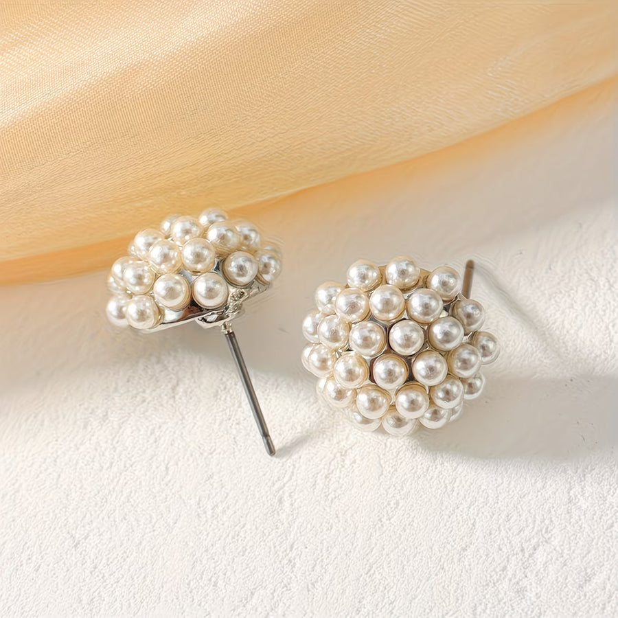 SERENA | Pearl Dome Stud Earrings