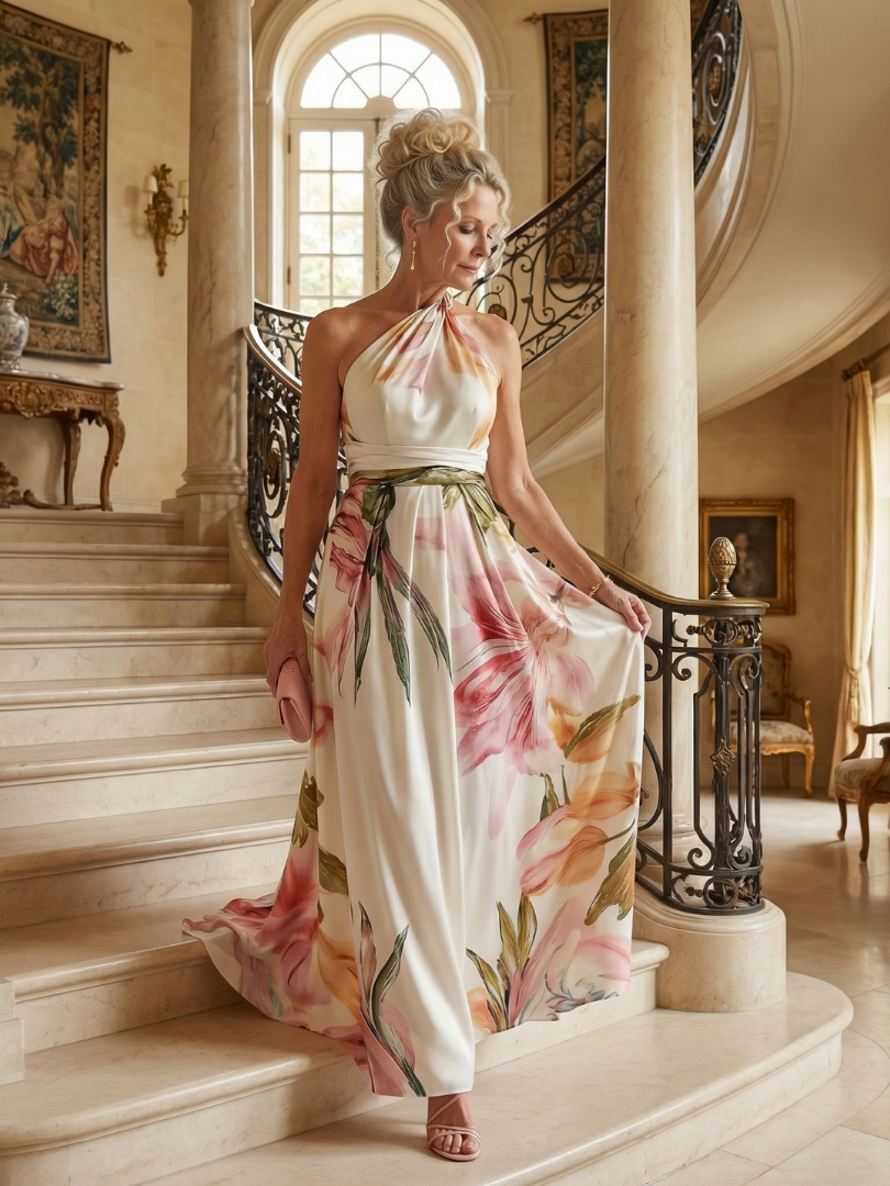 Amiel | Elegant Floral Maxi Dress