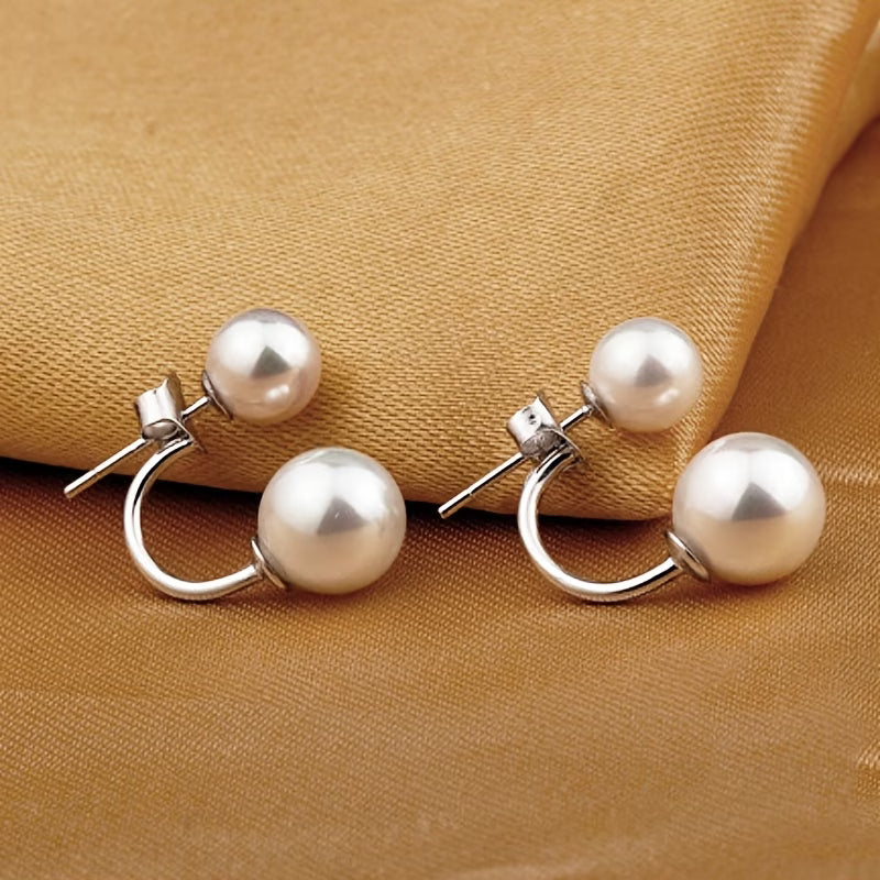 VALERIA | Bold Double Pearl Statement Earrings