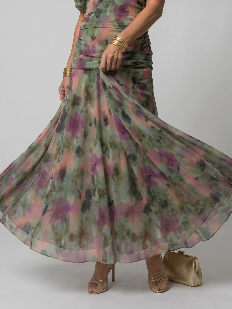 Calen | Off-Shoulder Flowing Midi Dress