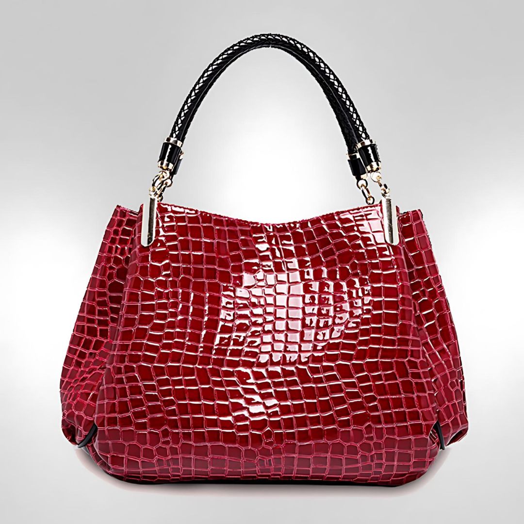 Lusso Milano - Crocodile-Embossed Shoulder Bag