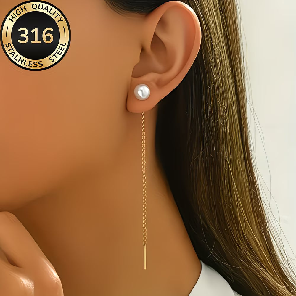Adeline | Elegant Long Tassel Pearl Earrings