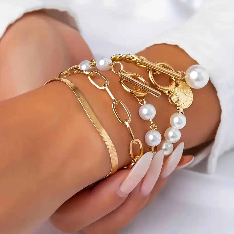 AURÉLIE | ELEGANT LAYERED PEARL BRACELET COLLECTION