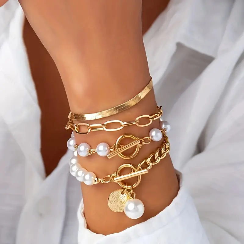 AURÉLIE | ELEGANT LAYERED PEARL BRACELET COLLECTION