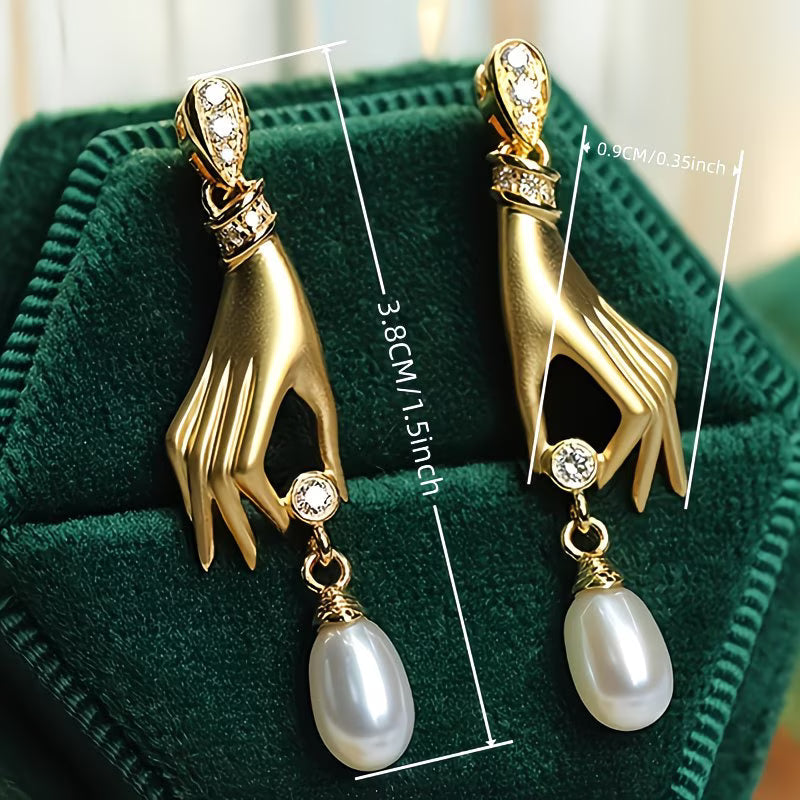 EVELINA | ELEGANT PEARL DROP EARRINGS