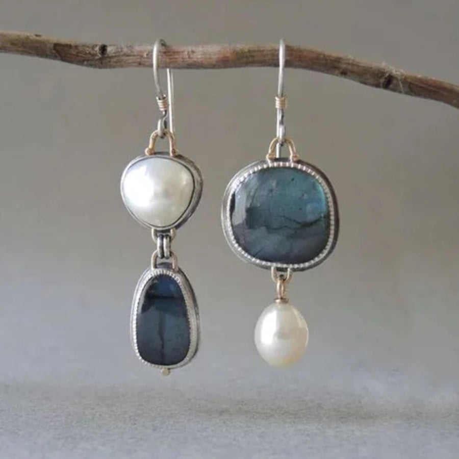 CELESTE | Sophisticated Blue Pearl Earrings
