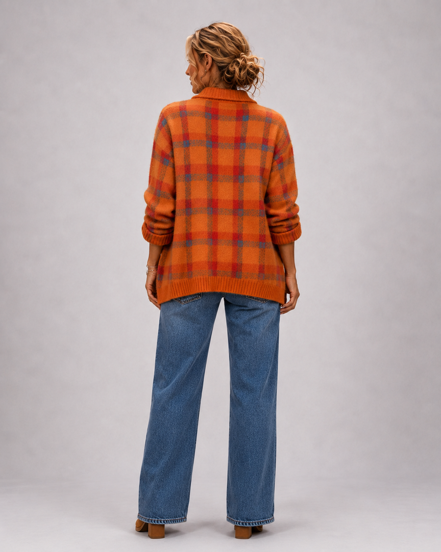ANNA | PLAID KNIT CARDIGAN