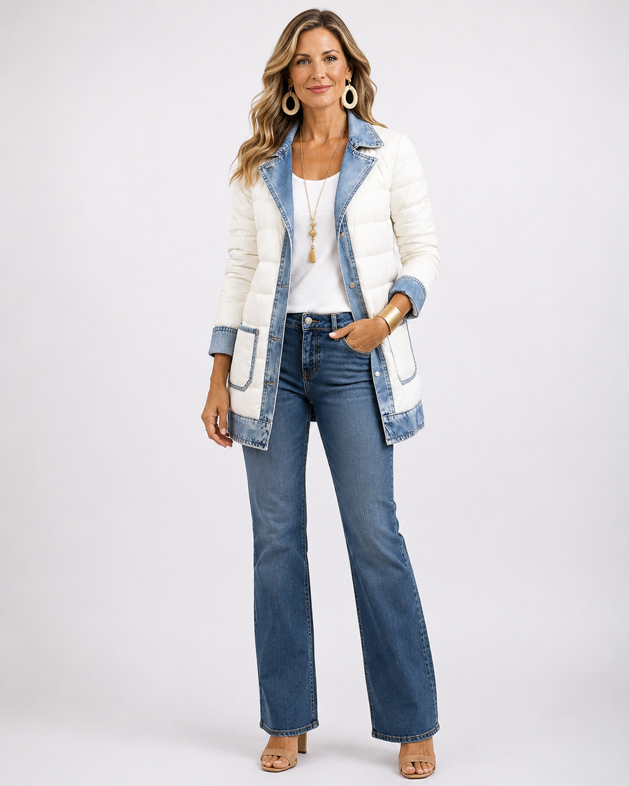 Jade Quilted Denim Puffer Jacket