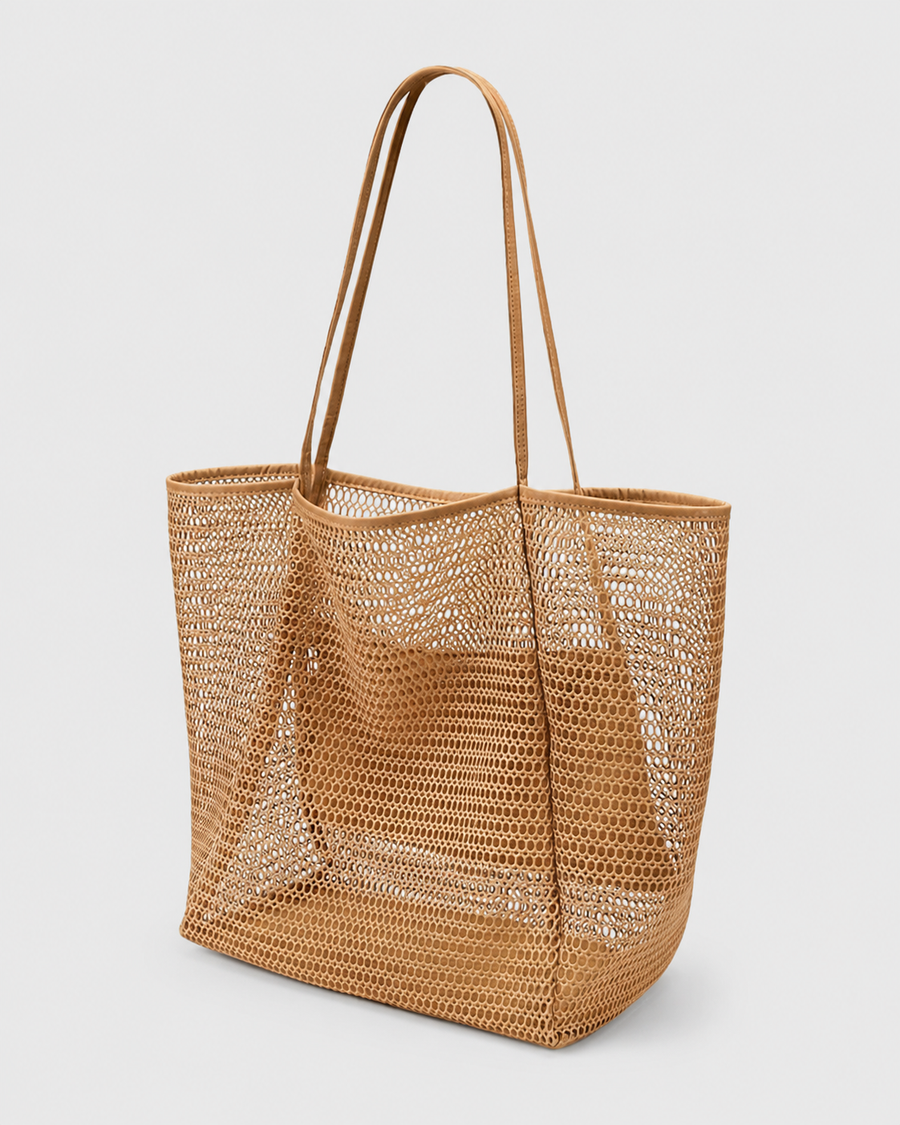 Spacious Boho Mesh Beach Tote Bag