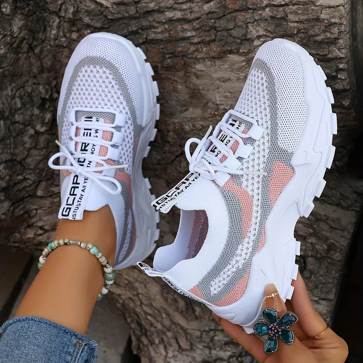 LEILA™ ORTHOPEDIC BREATHABLE LACE-UP MESH SNEAKERS