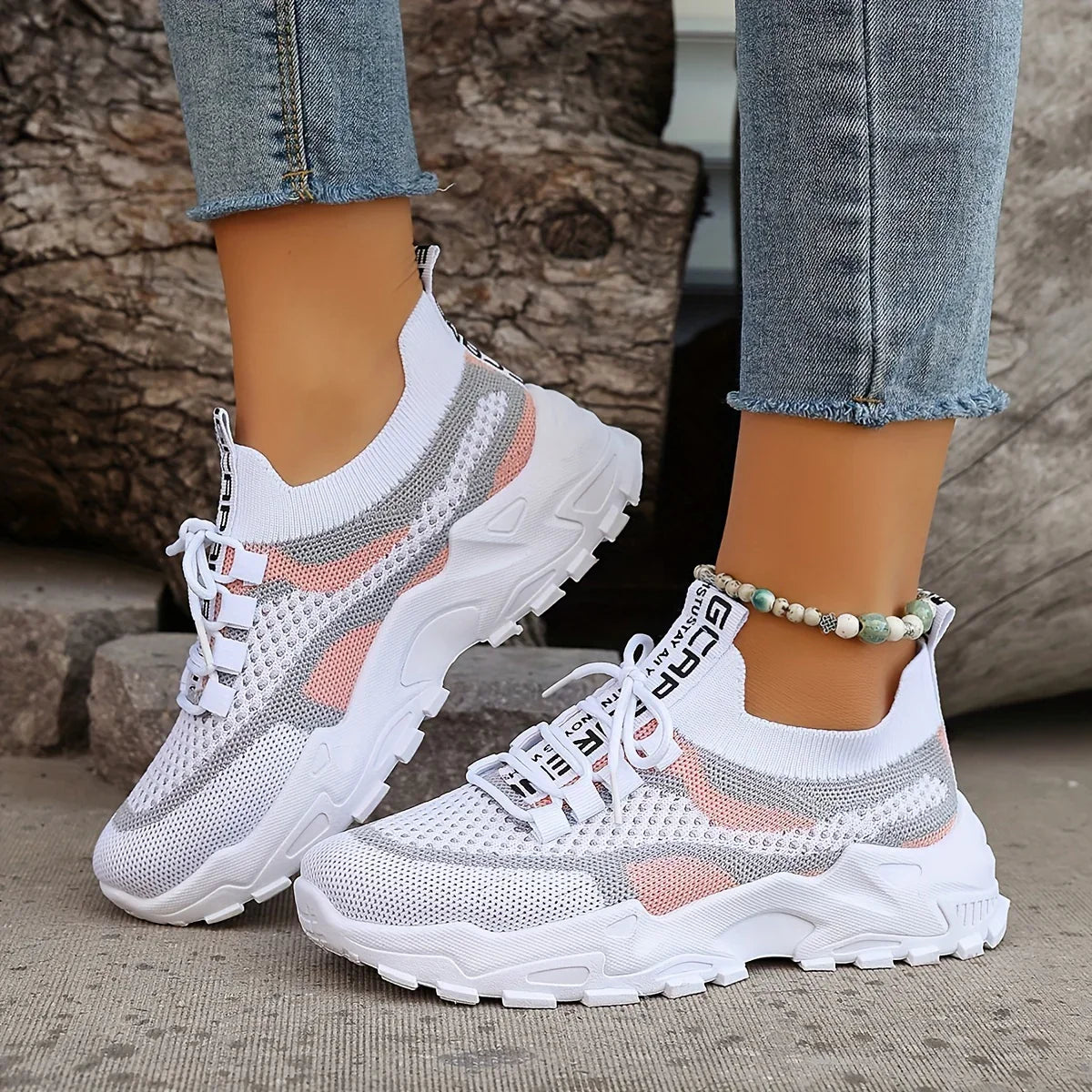 LEILA™ ORTHOPEDIC BREATHABLE LACE-UP MESH SNEAKERS
