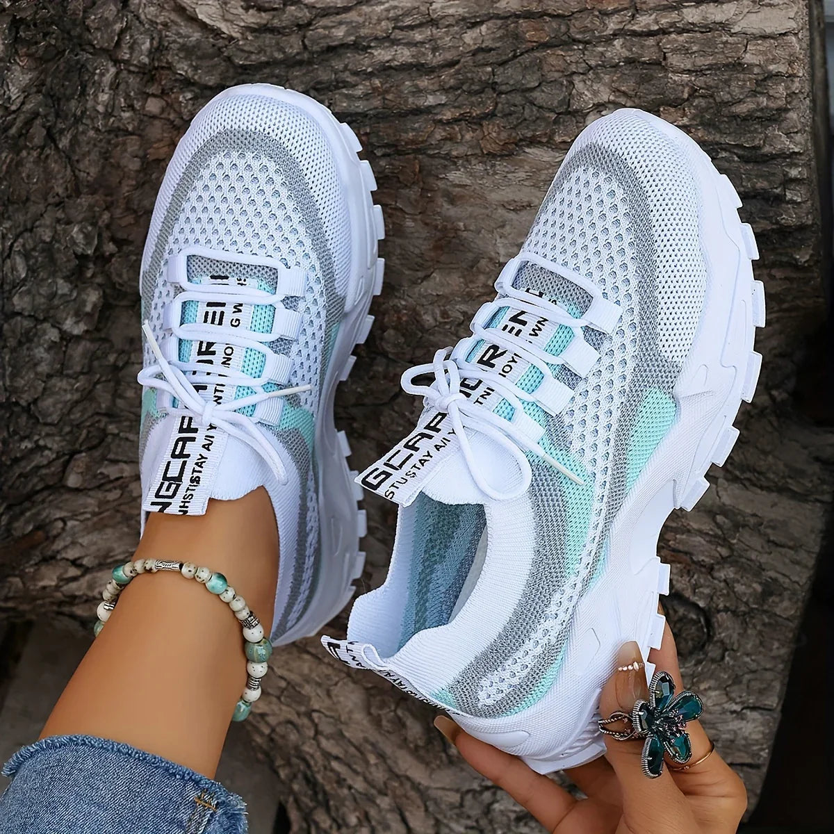 LEILA™ ORTHOPEDIC BREATHABLE LACE-UP MESH SNEAKERS
