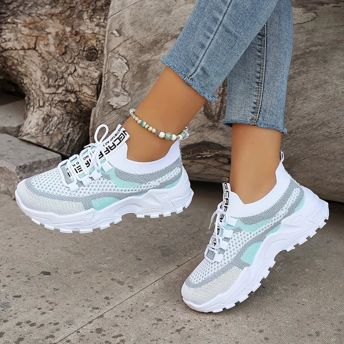 LEILA™ ORTHOPEDIC BREATHABLE LACE-UP MESH SNEAKERS