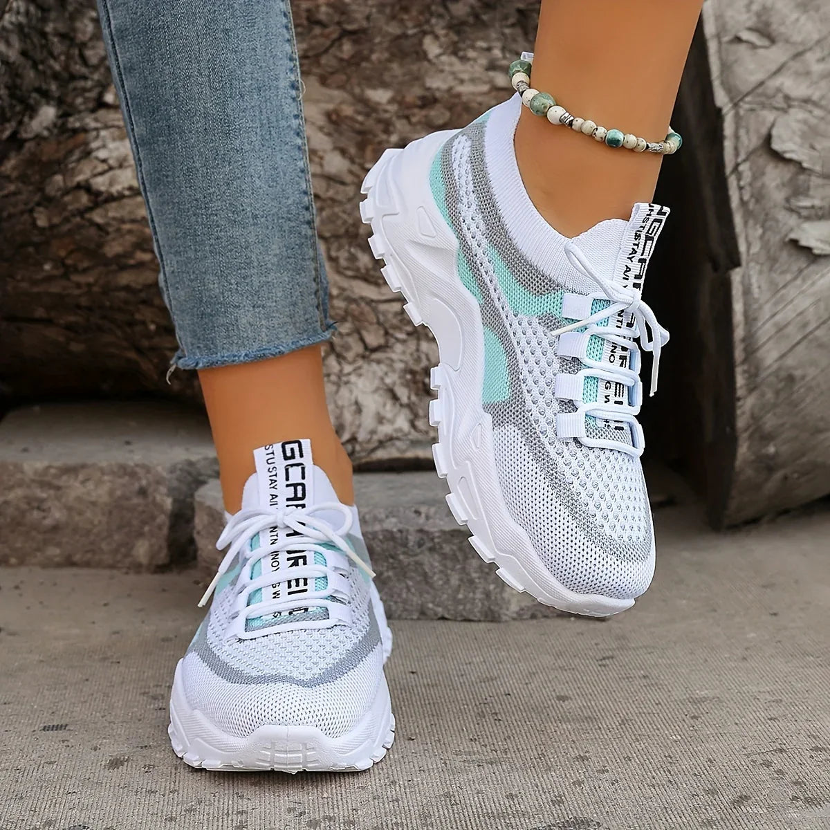 LEILA™ ORTHOPEDIC BREATHABLE LACE-UP MESH SNEAKERS