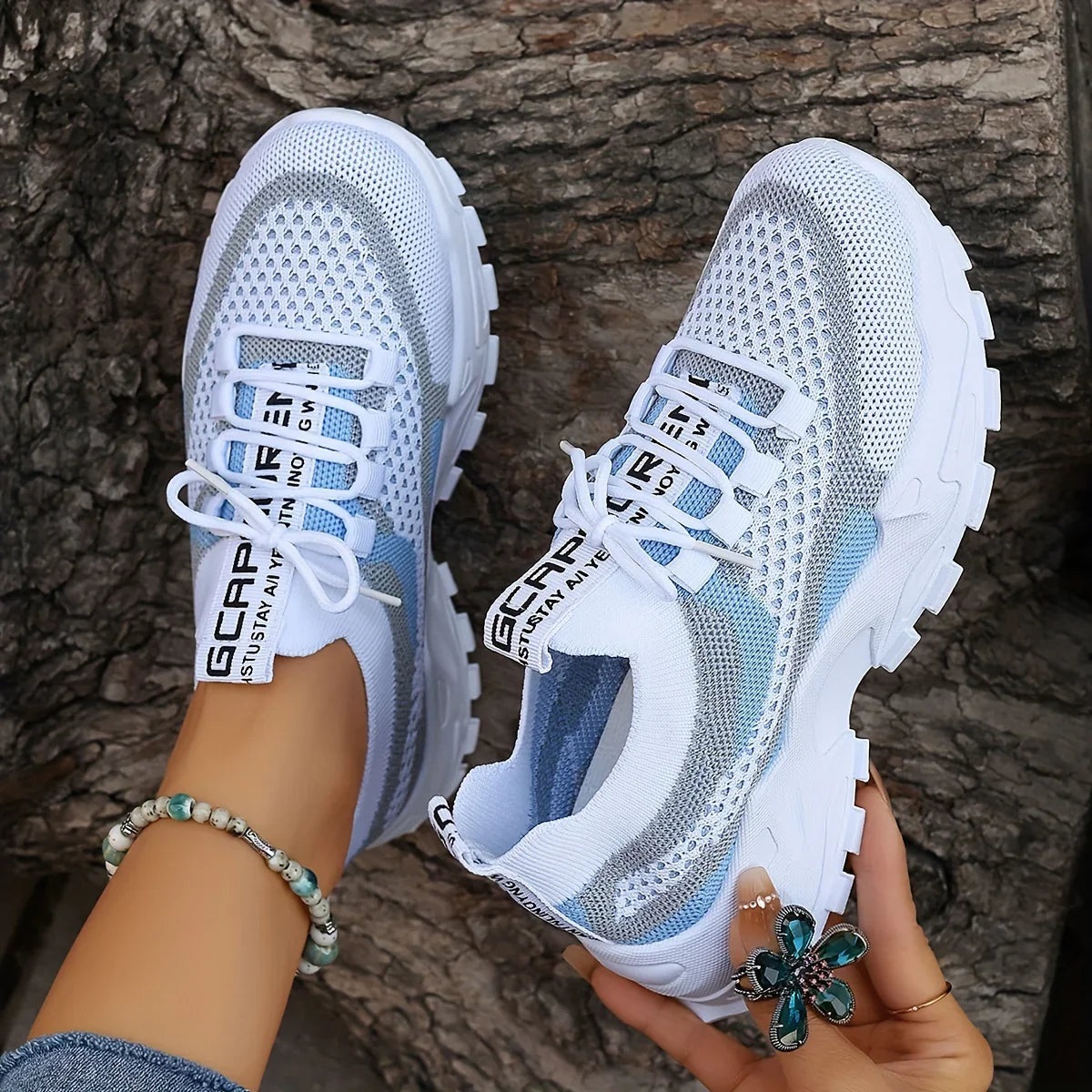 LEILA™ ORTHOPEDIC BREATHABLE LACE-UP MESH SNEAKERS